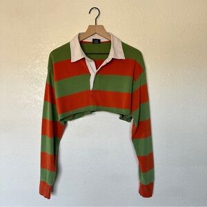 Seattle Cotton Cropped Striped Cotton Polo Oversized